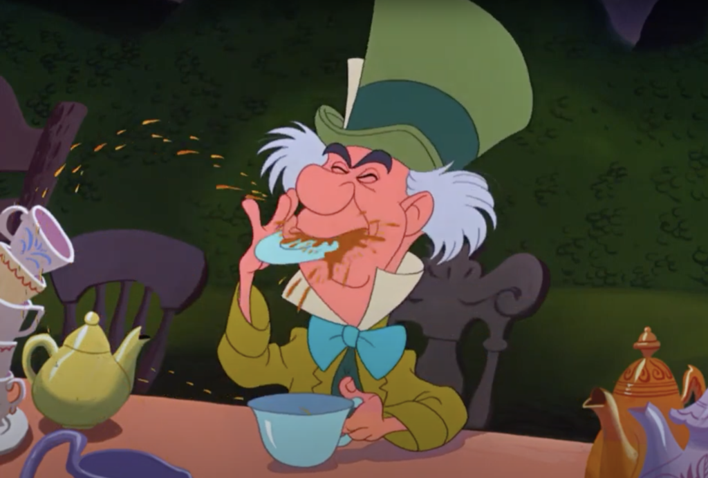 alice in wonderland tea party Much Abu About Nothing Disney podcast